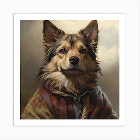 Dog In A Coat Art Print