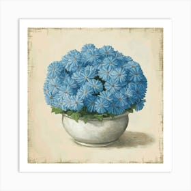 Blue Chrysanthemums Art Print