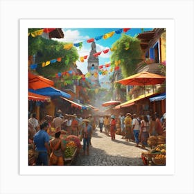 Street Market Art Print