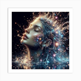 Psychedelic Woman In Water Art Print