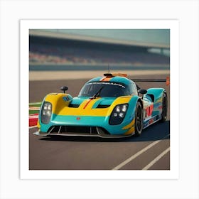 Race Car On A Track Art Print