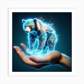 Holographic Bear spirit Art Print