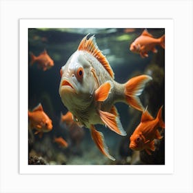 Goldfish In An Aquarium Art Print