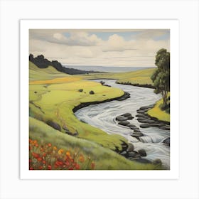 River Runs Through The Valley Art Print