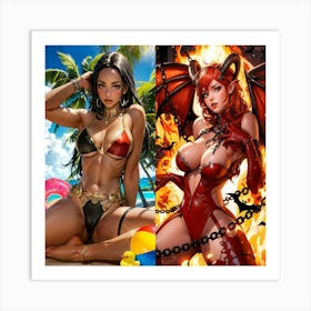 Devils And Angels 11 Art Print