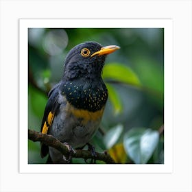 Black And Yellow Bird 1 Art Print