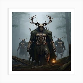 Skeletons In The Woods Art Print