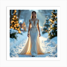 Winter Wedding Dress 4 Art Print