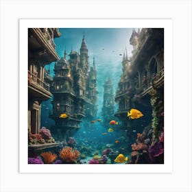 Underwater City Inspired By Gaudi 3 Art Print