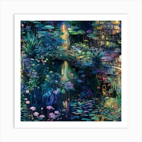 Impressionist - Water Lily Pond 3 Art Print