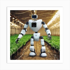 Robot In A Greenhouse Art Print