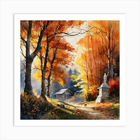 Autumn Road 1 Art Print