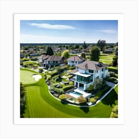 Aerial View Of A Golf Course 1 Art Print