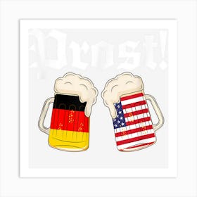 Prost Beer Germany Usa Flag German American Oktoberfest Art Print