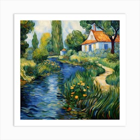 Riverside Melody of Colours Art Print