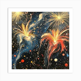 Fireworks In The Sky 2 Art Print