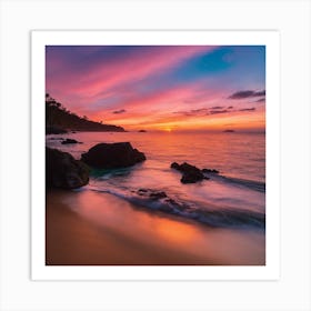 Sunset On The Beach 2 Art Print