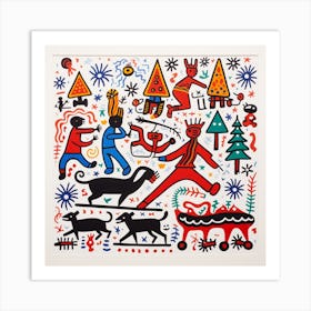 'Santa Claus'Abstract Christmas Art Print