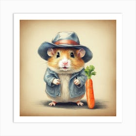 Hamster In A Hat Art Print