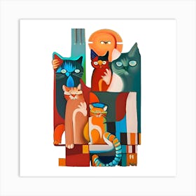 Cats in town Art Print