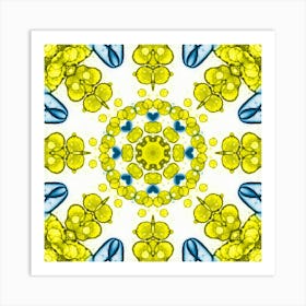 The Symbol Of Ukraine Is A Blue And Yellow Pattern Art Print