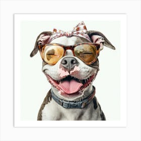 Dog Wearing Sunglasses 1 Art Print