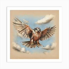 Falcon In Flight 2 Art Print