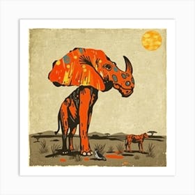 Elephant In The Savannah Art Print