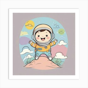 Cute Astronaut Art Print