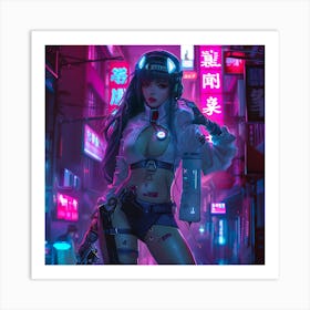 Kawai Cyber Girl Art Print