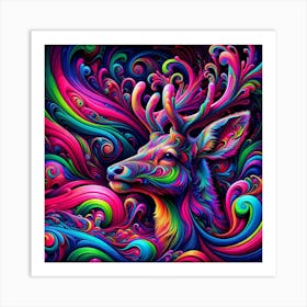 Psychedelic Deer Art Print