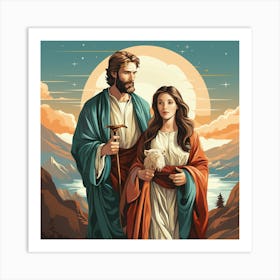 Jesus And Mary 1 Art Print