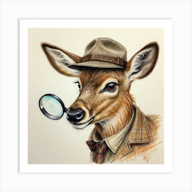 Detective Deer 4 Art Print