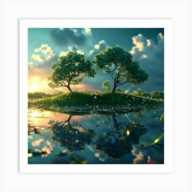 Tree In The Water Art Print