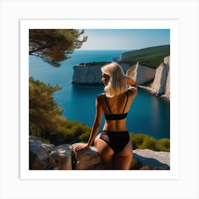 Beautiful Woman In Bikini Art Print