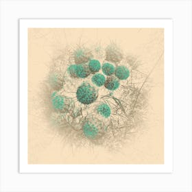 Blue cactus Art Print