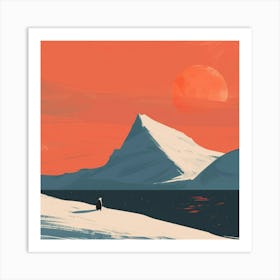 Polar Bear In The Snow Art Print