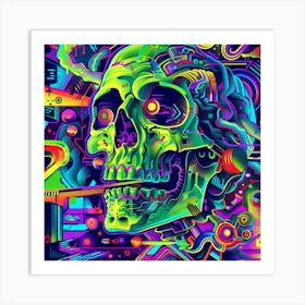 Psychedelic Skull 17 Art Print