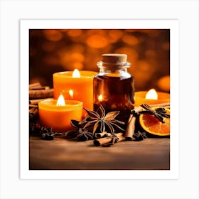 Essential Oil And Candles Art Print