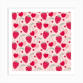 Fruity Hearts Art Print