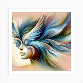 Abstract Of A Woman'S Face Art Print