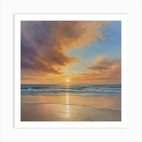 Beach and cloud scape at sunset Art Print