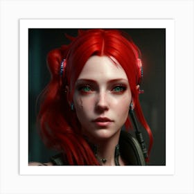 Red Haired Warrior 1 Art Print