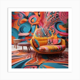 Psychedelic Living Room Art Print