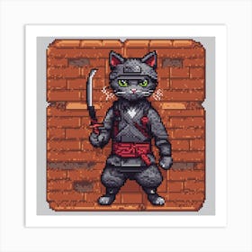 Pixel Cat 3 Art Print
