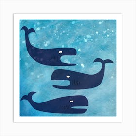 Whales In The Ocean Art Print