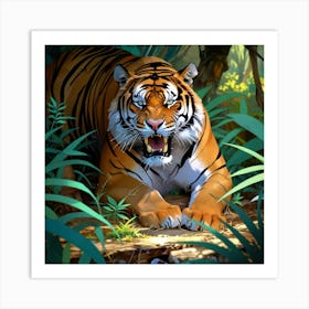 Tiger In The Jungle Art Print