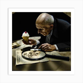 Man With A Magnifying Glass Art Print