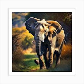 Elephant In The Wild Art Print