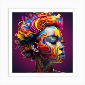 Colorful Portrait Of A Woman Art Print